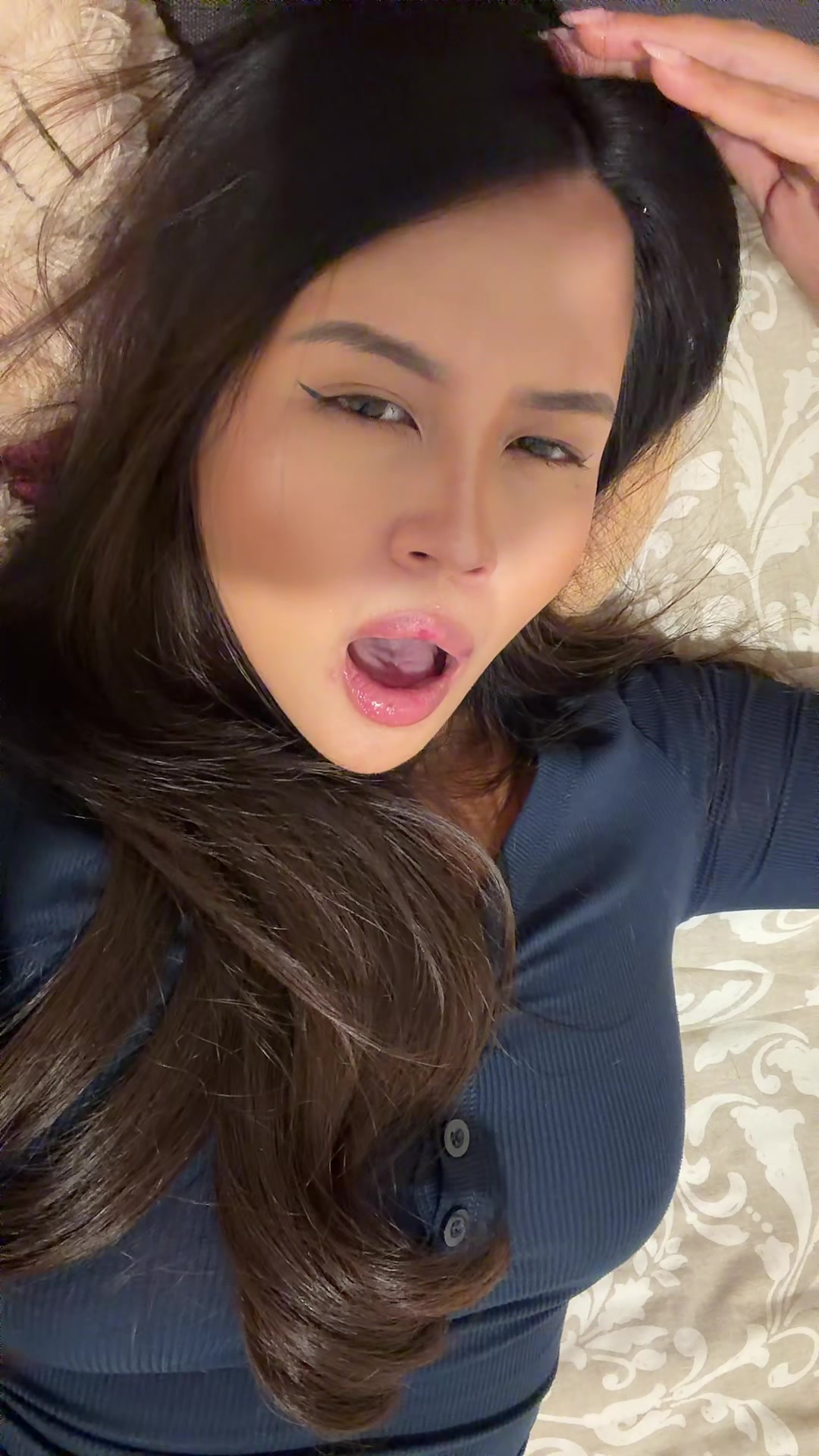 Relatable Deep Yawn and Content Stretch