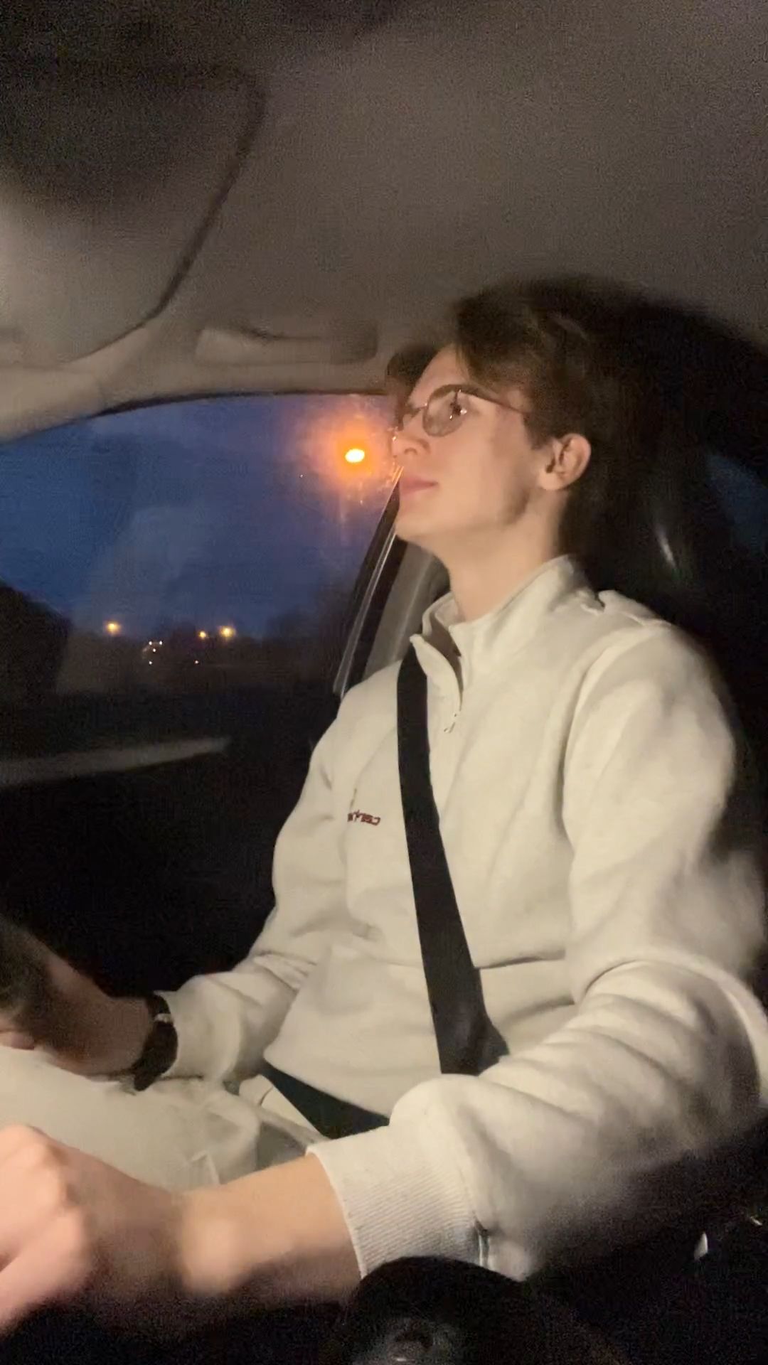 Young Driver Playfully Sings Along