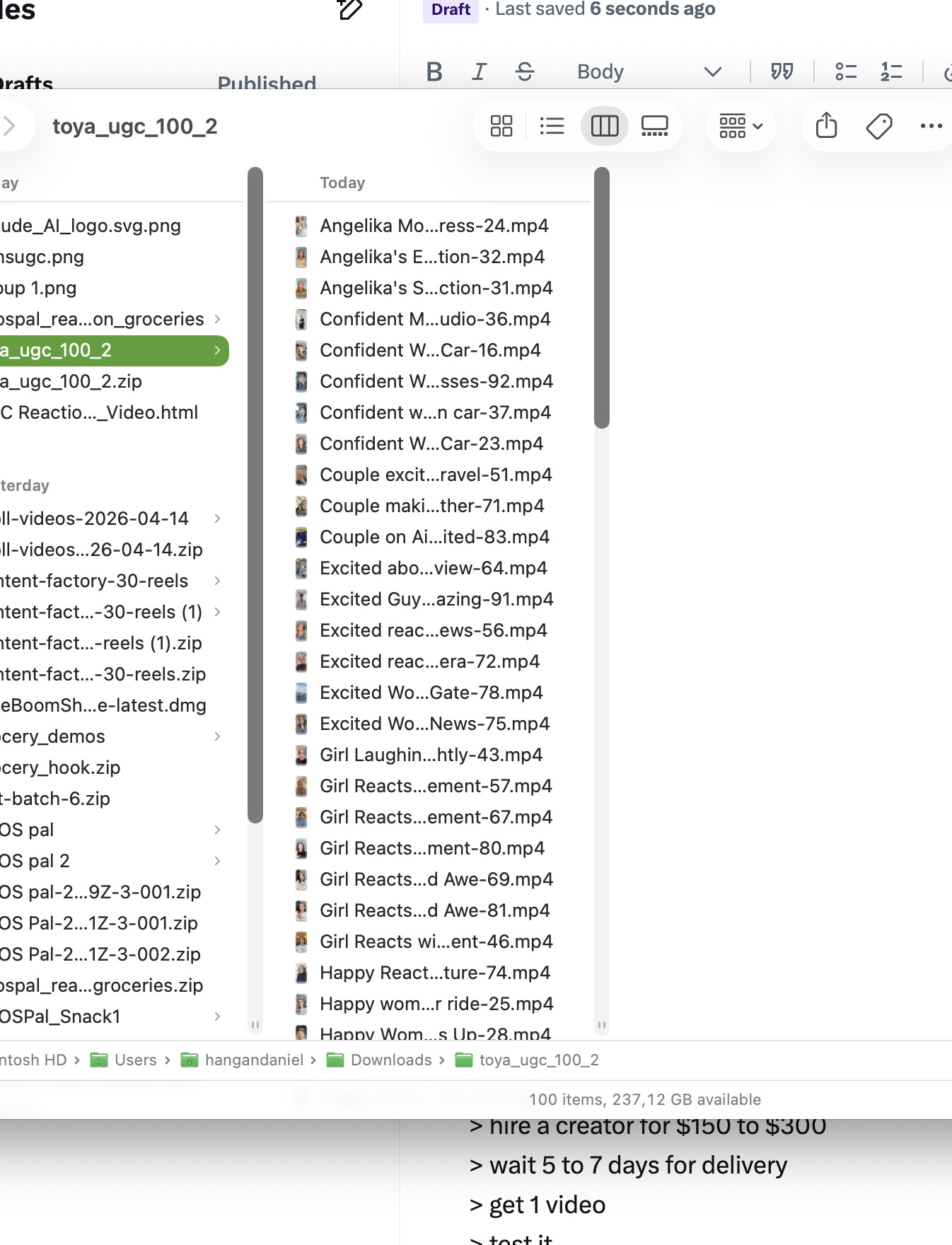 UGC reel factory system overview — 4-step pipeline